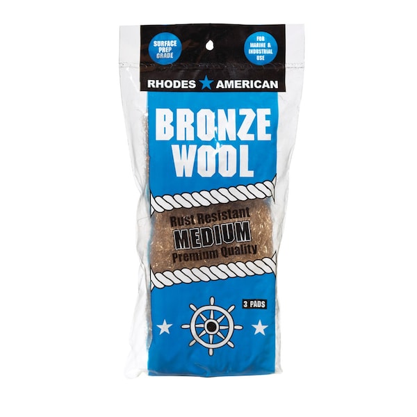 Homax Rhodes American 3 Grade Medium Bronze Wool Pads 3 pk 123101 - main